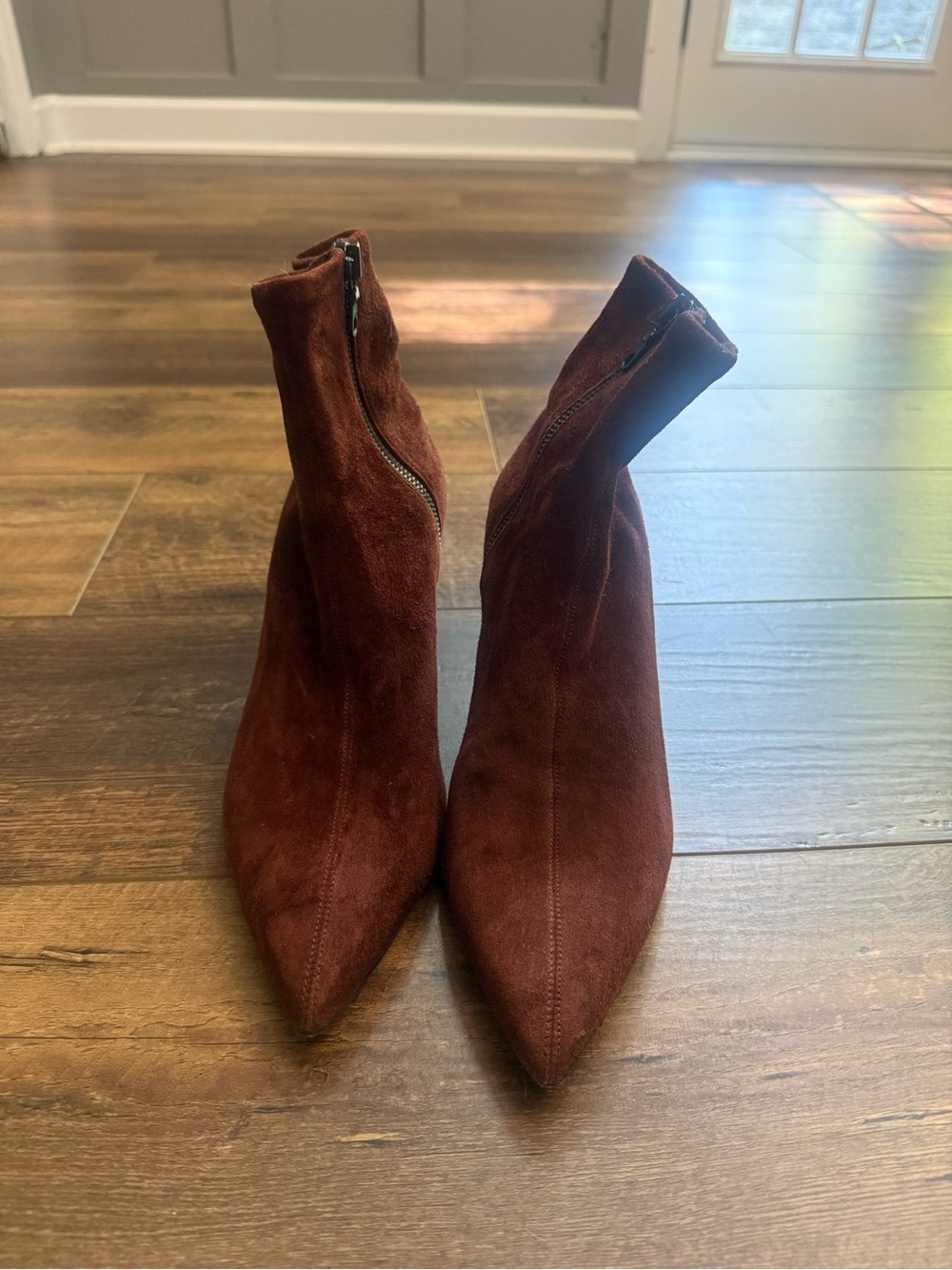 rag & bone Rust Suede Pointed Toe Ankle Booties